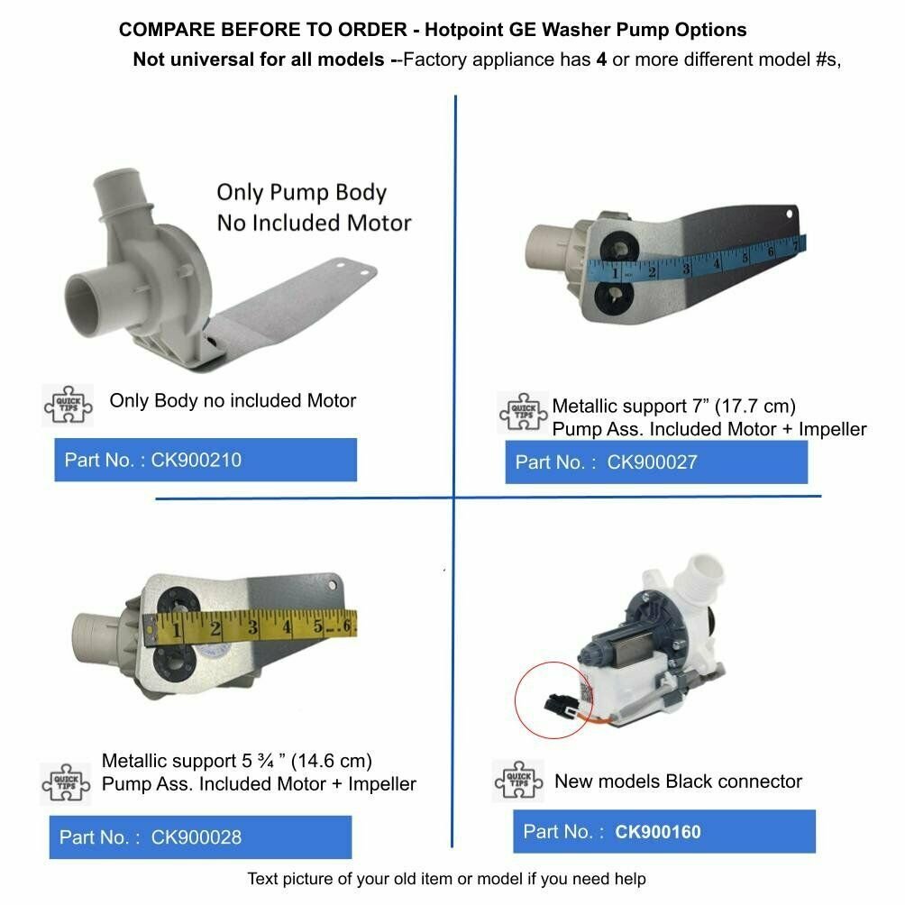 DELIVERY 2-3 DAYS- WH23X10013 GE Pump for Washer WH23X10013