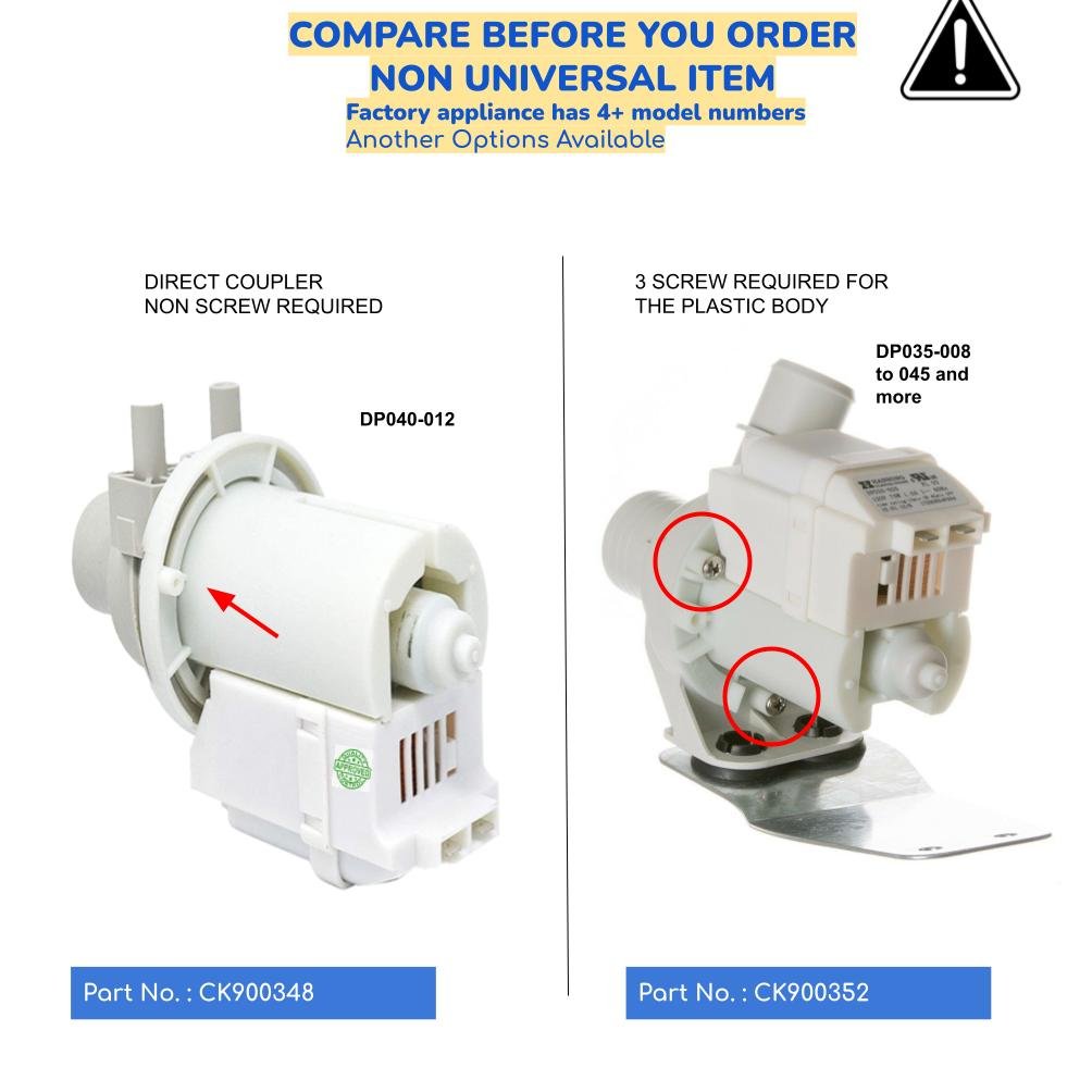 DP035-025 75W Fits Kenmore Washer Pump MOTOR DP040-018 CK900352