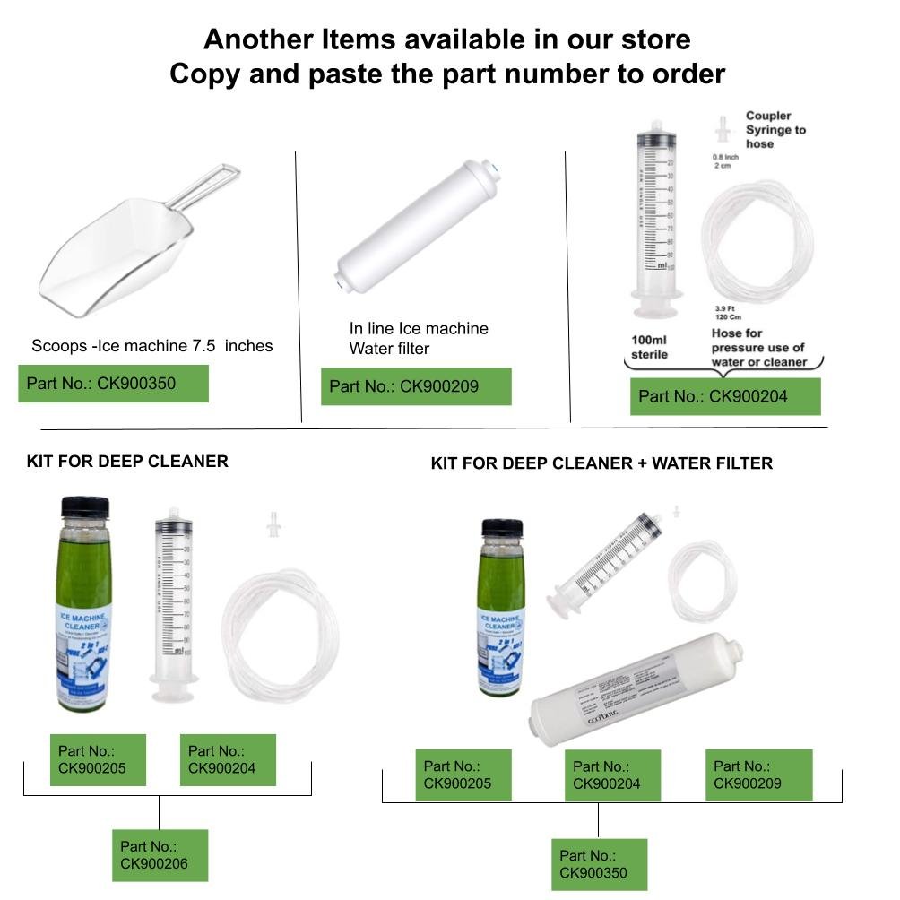 Ice Maker Machine Cleaner KitchenAid, GE Monogram, Kenmore and more CK900206 Fits WX08X42870