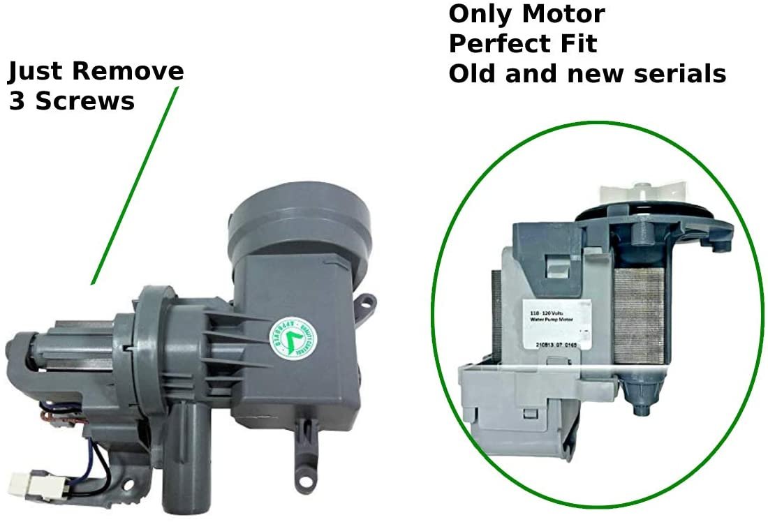 GlobPro EAP11756700-PD00038328 Water Drain Pump Washer 9" length Approx. Only Motor EAP11756700-PD00038328 Heavy DUTY