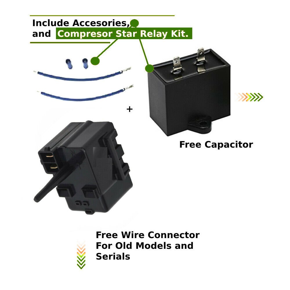 197D6266P001 1/4 term. Refrigerator Compressor Relay Start Capacitor 197D6266P0
