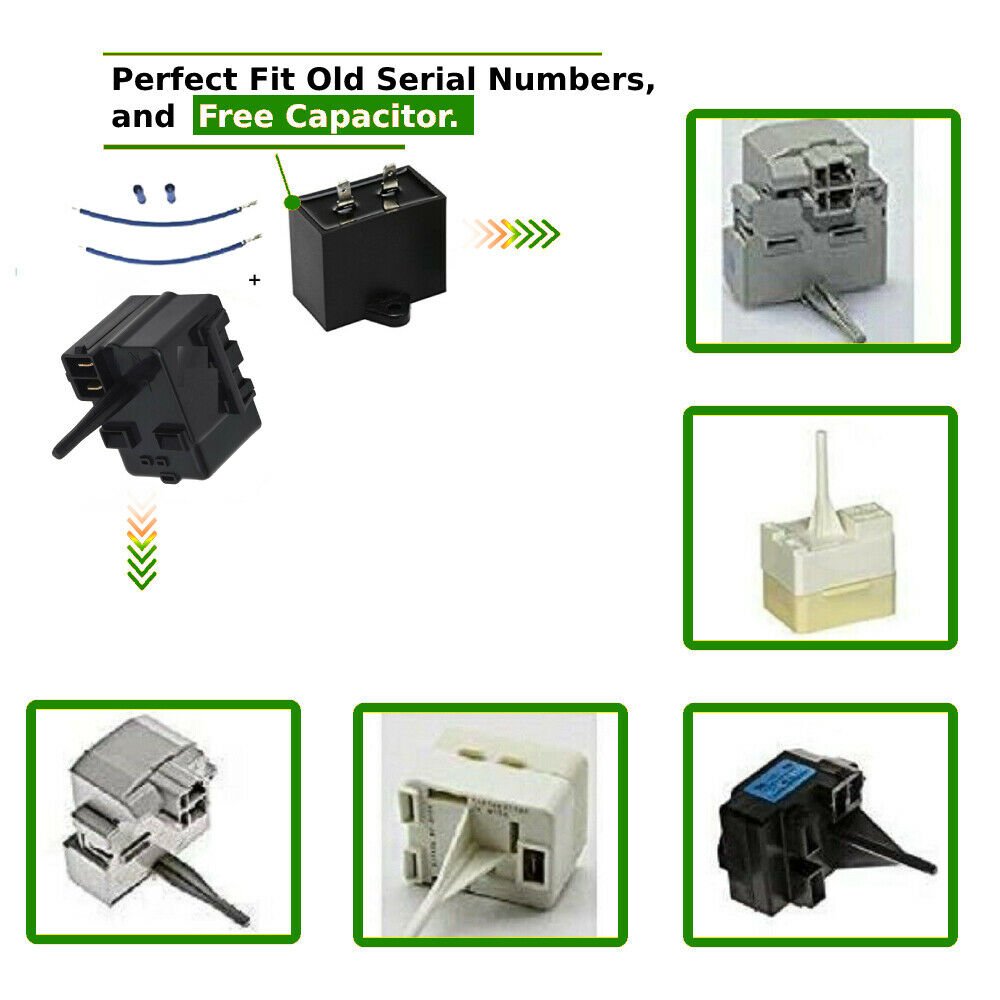 197D6266P001 1/4 term. Refrigerator Compressor Relay Start Capacitor 197D6266P0