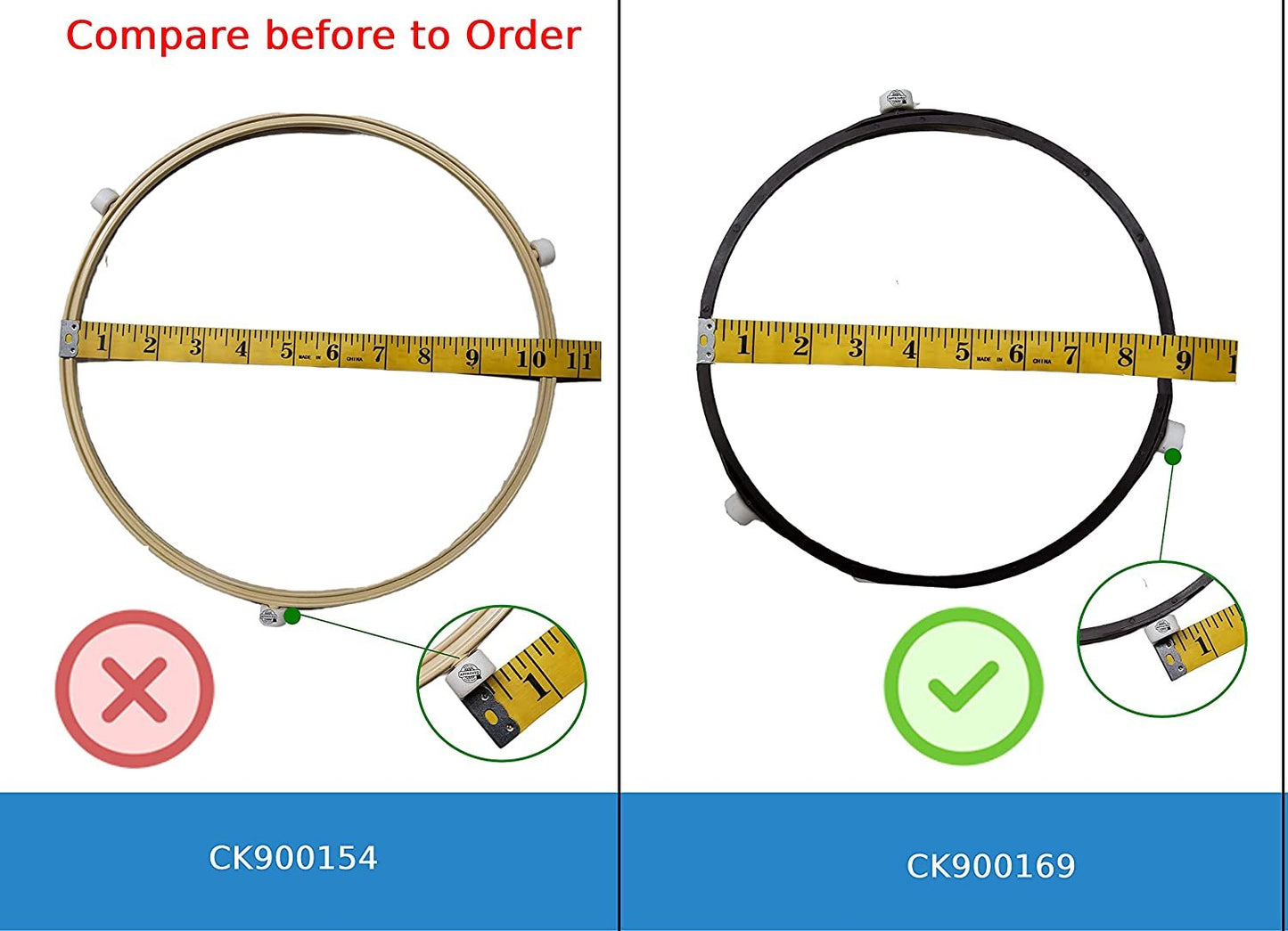 GlobPro WB6X10139 Microwave Guide Roller Assembly 9" Length Approx. Replacement for and Compatible with General Electric Kenmore Heavy Duty