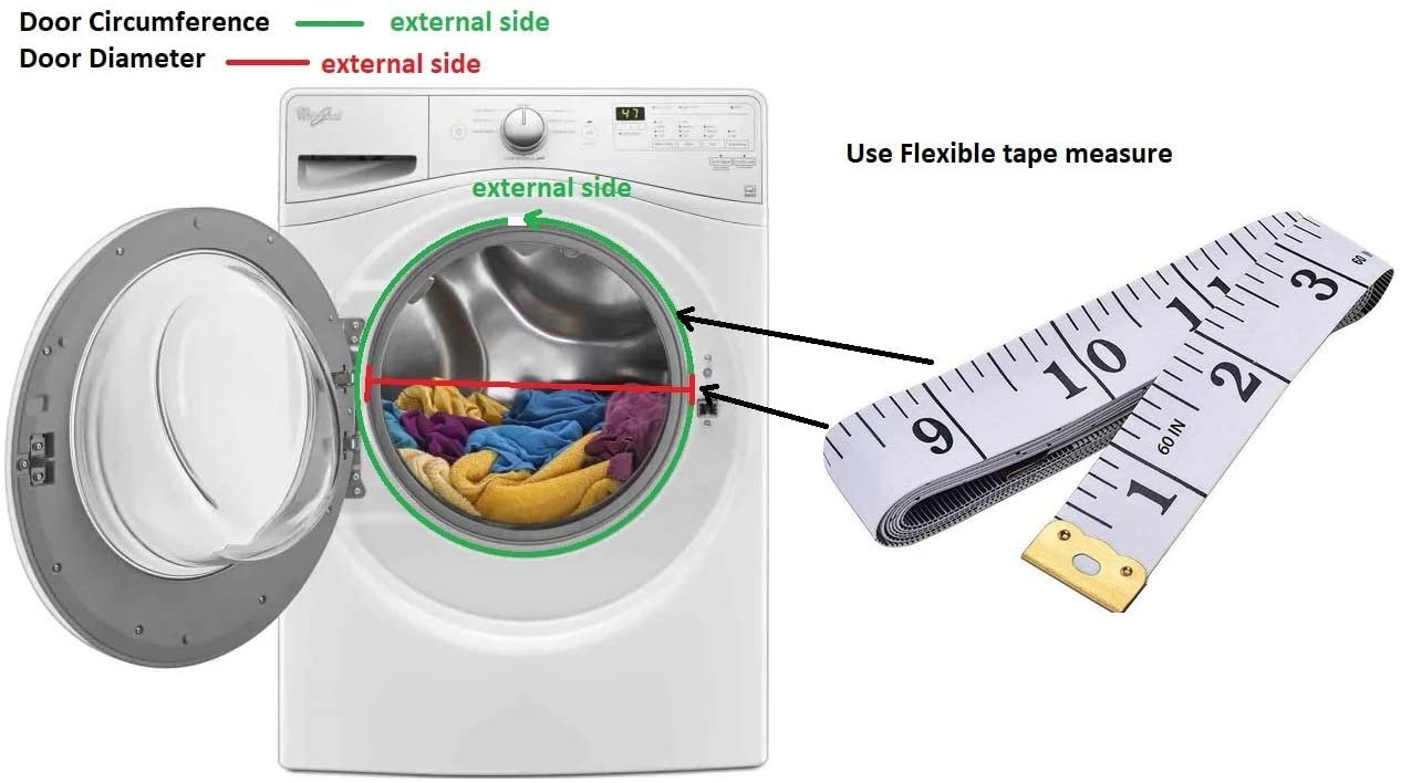 GlobPro W10290499 W10300559 W10381562 2229552 Washer Bellow Door Seal 15" length diameter Approx. Replacement for and compatible with Whirlpool Maytag Amana Heavy DUTY