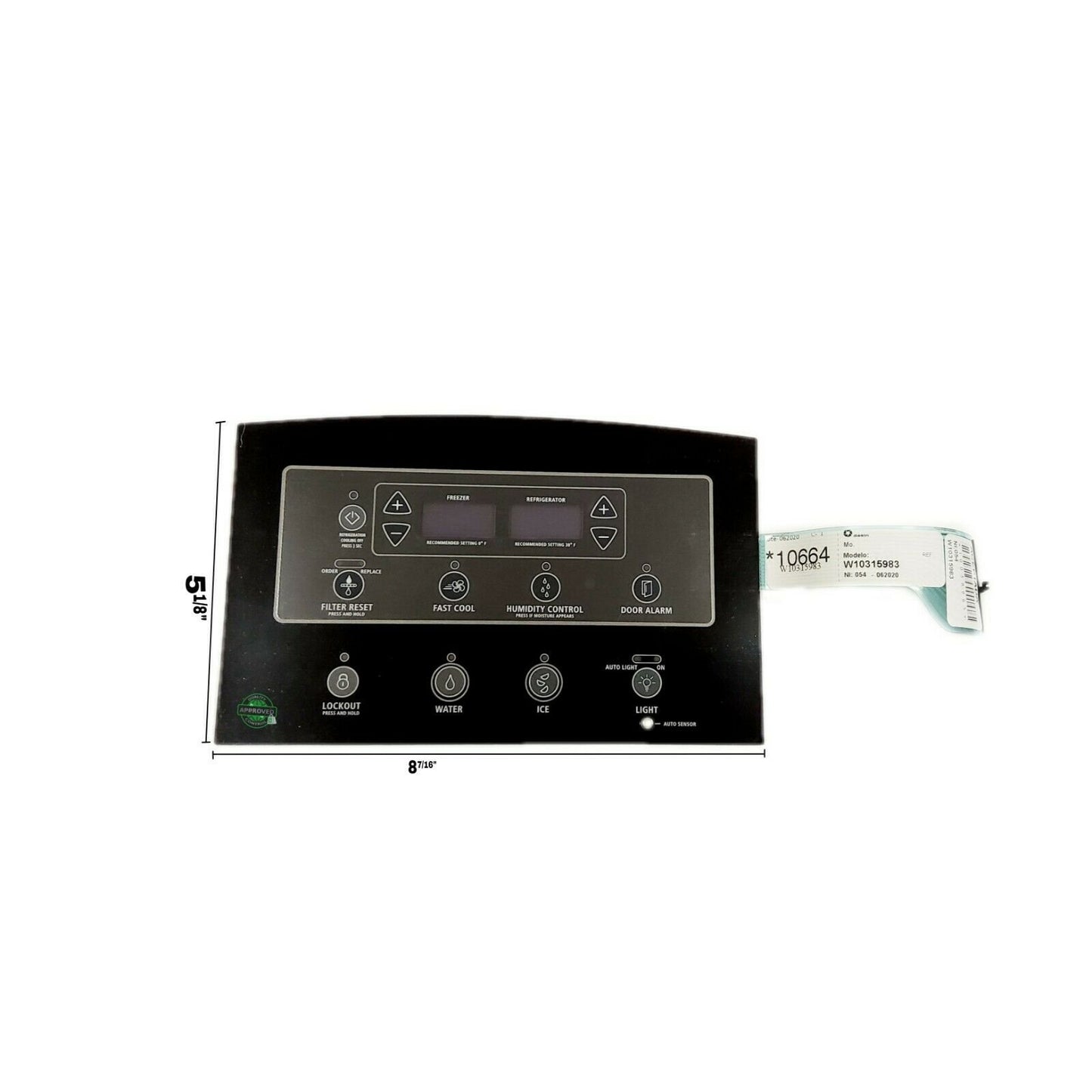 2-3 days Delivery-W10860143 Dispenser Control Board and Touchpad ONLY DISPLAY