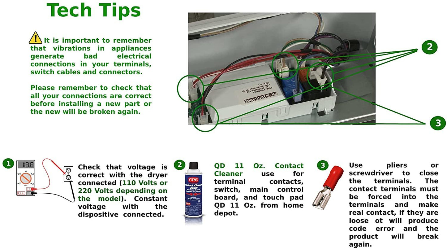 Global Solutions EAP11753928 Motor Control Board Wl for Whirlpool Washer replaces W10374126, PS11753928, W10245123.