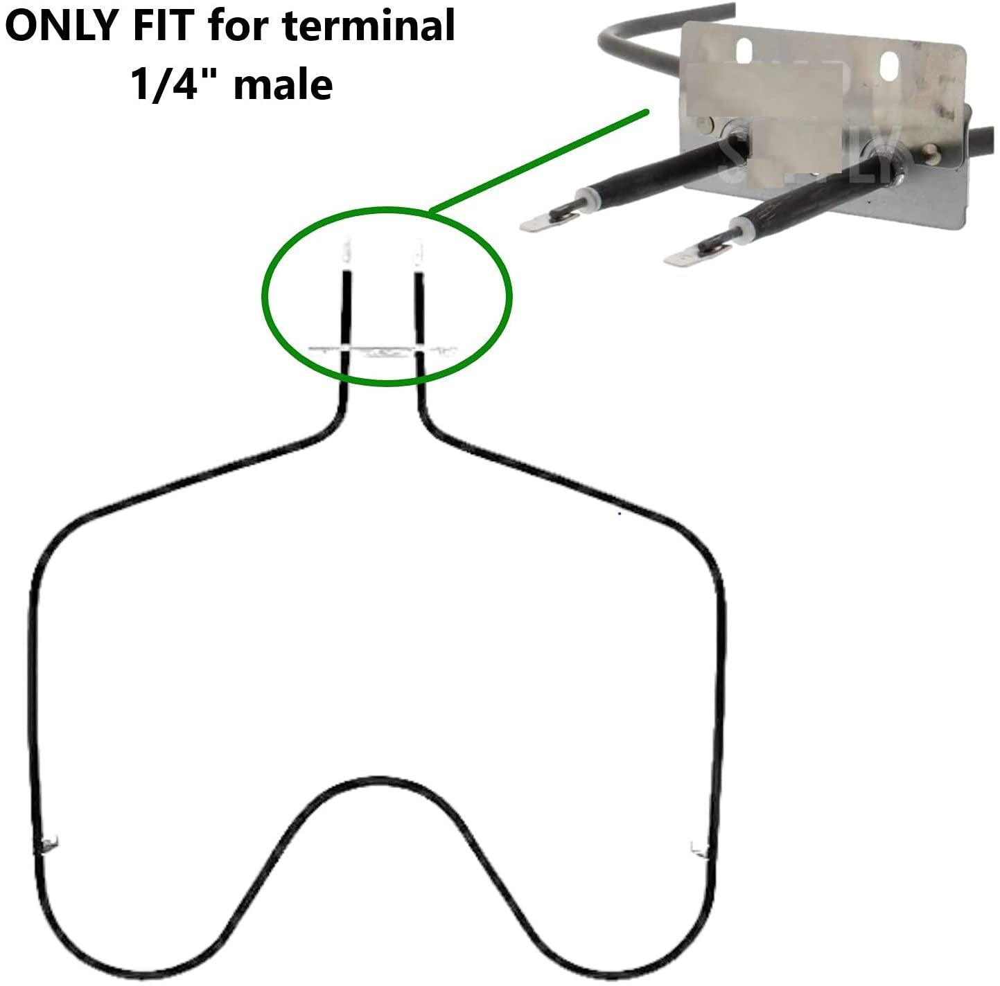 GlobPro WP308180 Electric Range Oven Bake Element 17" length Approx. Replacement for and compatible with Whirlpool KitchenAid Roper Kenmore Heavy DUTY