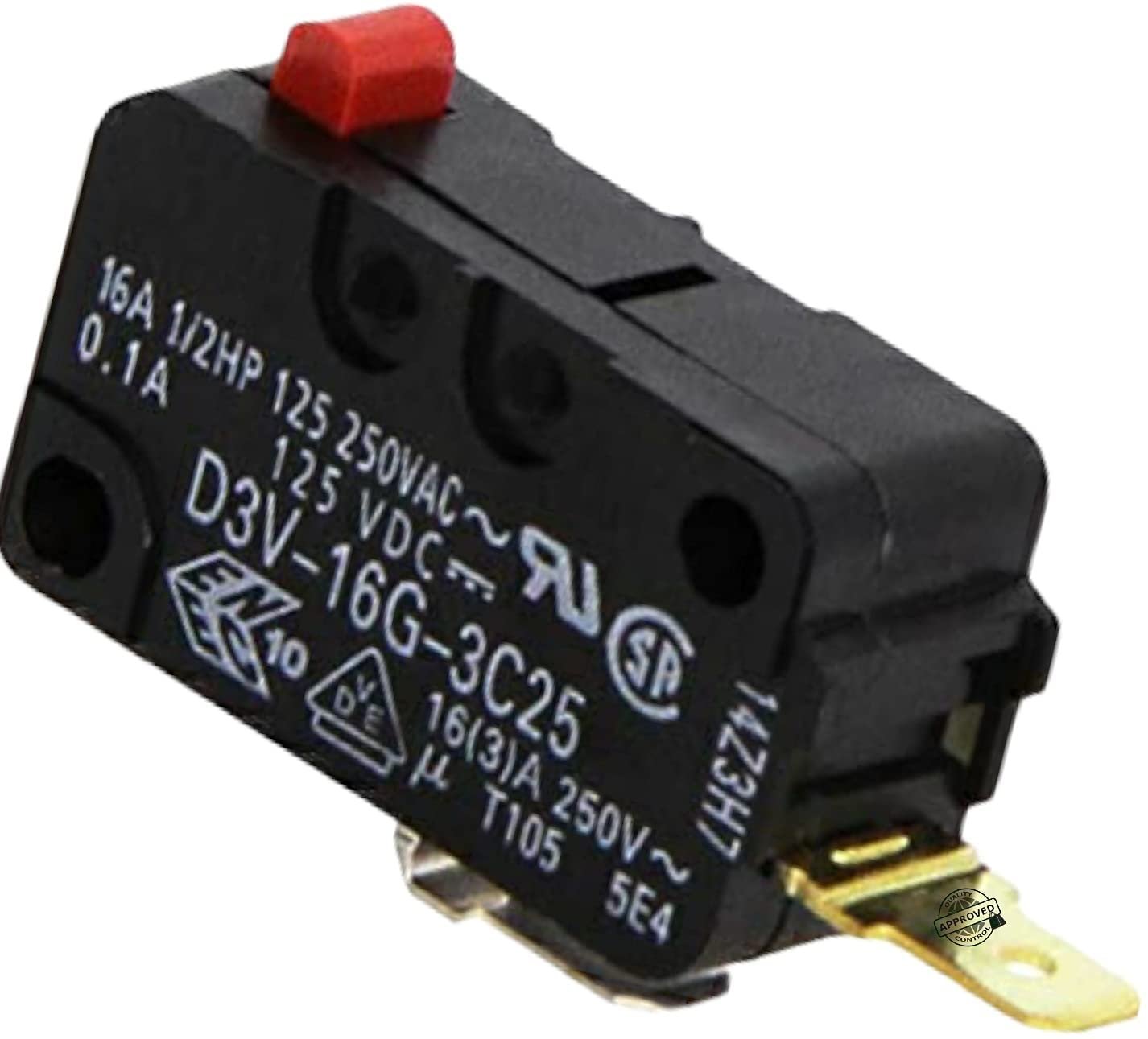 GlobPro WB24X829 Microwave Secondary Door Switch 1" ½ Length Approx. Replacement for and Compatible with GE Hotpoint Kenmore Heavy Duty