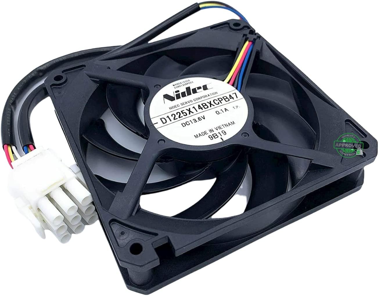 GlobPro D1225X14BXCPB47 Refrigerator Condenser Fan Motor 239D1306P002 NIDEC -2 connector Replacement for and compatible with GE Heavy DUTY