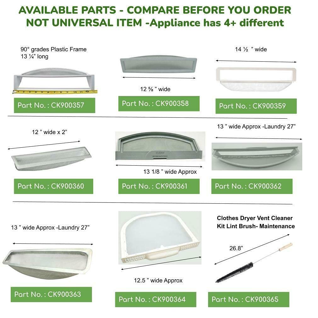 GlobPro CK301 Original CK301 Compatible with Hotpoint GE Dryer Filter Lint Screen Repair Kit Replacement for and Compatible with GE Hotpoint Heavy Duty