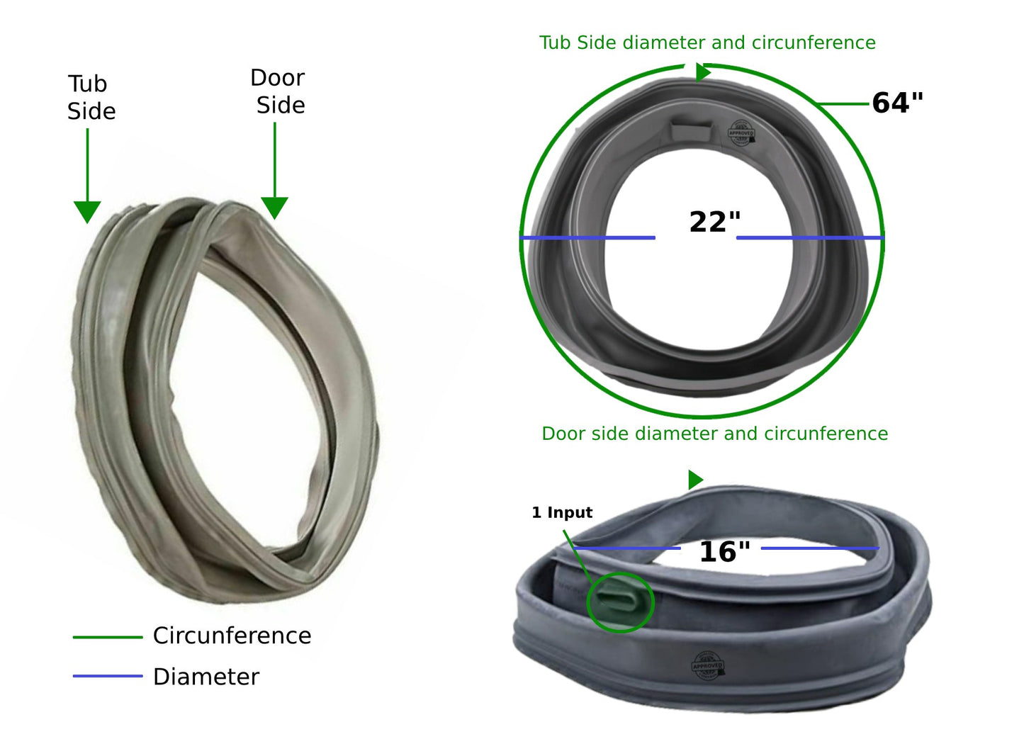 Delivery in 2/3 days WP8182119 Washer Bellow Tub Seal PS11744957