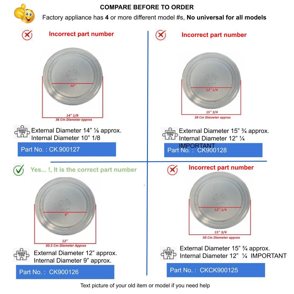 KitchenAid Microwave Glass tray Plate Kitchen Aid Plate 12 inches CK900126