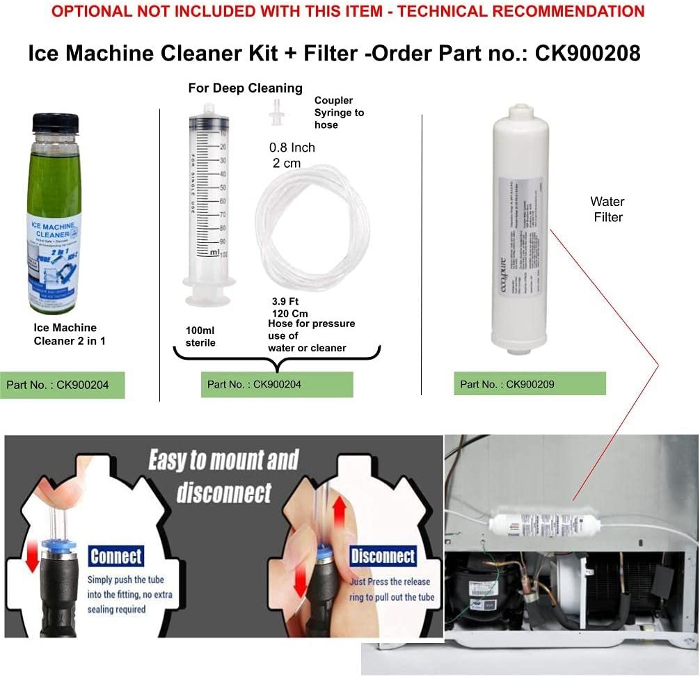 Freestanding Ice Maker Machine Cleaner + Maintenance Kit Compatible With 37050, 41978 U-line, Ice-O-Matic, Jenn Air, Blaze, Manitowoc, Marine Crescent