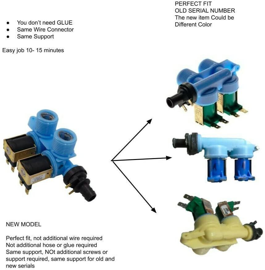 E-DrUS 62727800 Same connector 62727800 Washer Water Valve Compatible with Maytag 62724850