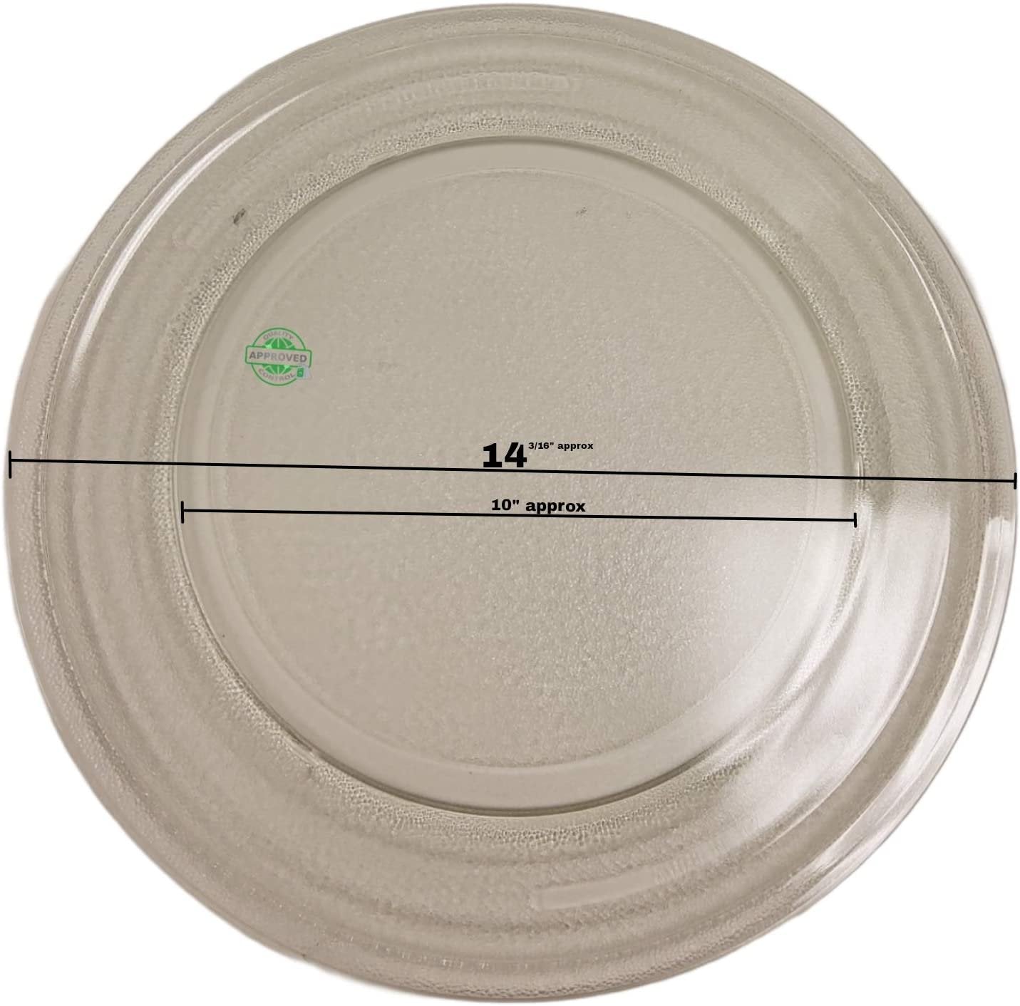 GlobPro 1087518 WB49X10122 Microwave Tray Glass Plate 14 3/16" Diameter Approx. Replacement for and Compatible with General Electric 1087518 WB49X10122 Heavy Duty