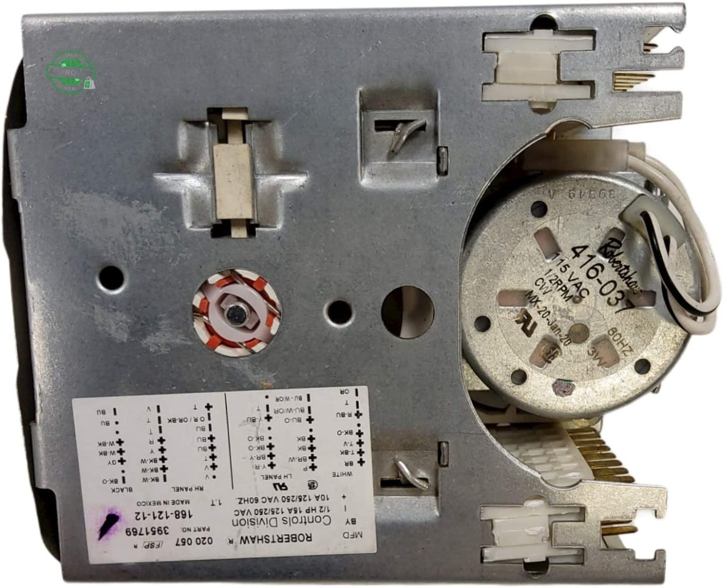 GlobPro WP3951769 Washer Timer 1 ½" Shaft length Approx. Replacement for and compatible with Frigidaire Electrolux WP3951769 Heavy DUTY