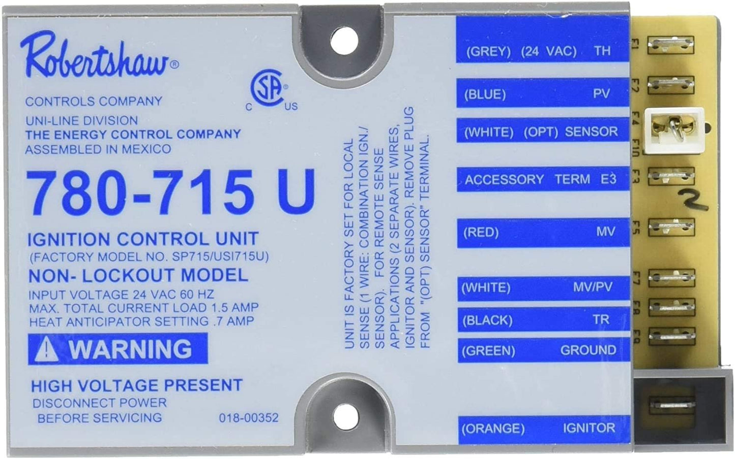 Global Solutions SP715A Furnace Control Board