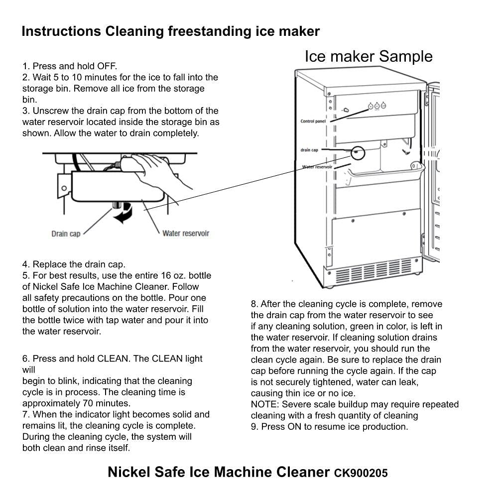 Ice Maker Machine Cleaner Uline, GE Monogram, KitchenAid, Kenmore CK900205