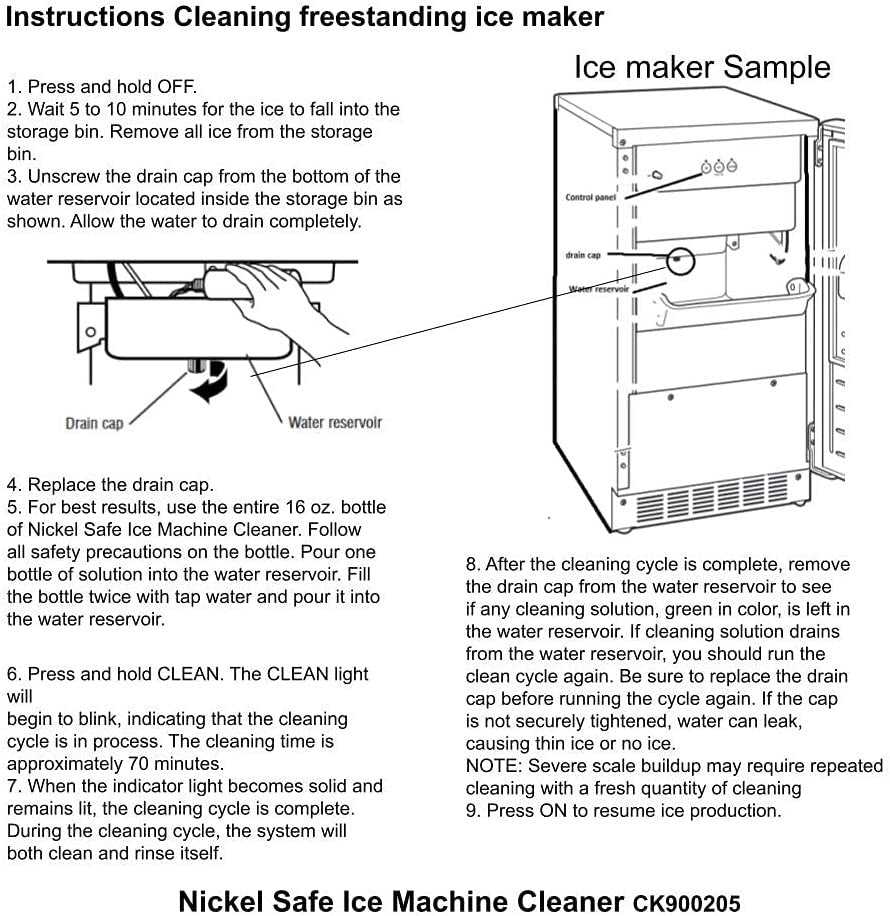 Ice Maker Machine Cleaner  KitchenAid, GE Monogram, Kenmore and more CK900206 Fits WX08X42870