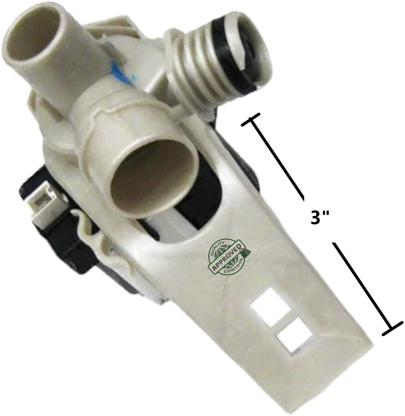 GlobPro WP25001052 Washer Water Drain Pump 7" ¼ large Approx. Replacement for and compatible with Crosley Maytag Amana Heavy DUTY