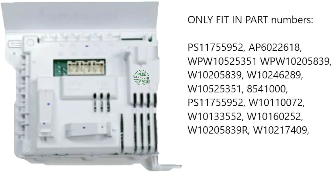 GlobPro PD00007047 EAP8688668 AP5736909 PS8688668 Washer Control Board 8" ¼ length Approx. Replacement for and compatible with Whirlpool Heavy DUTY