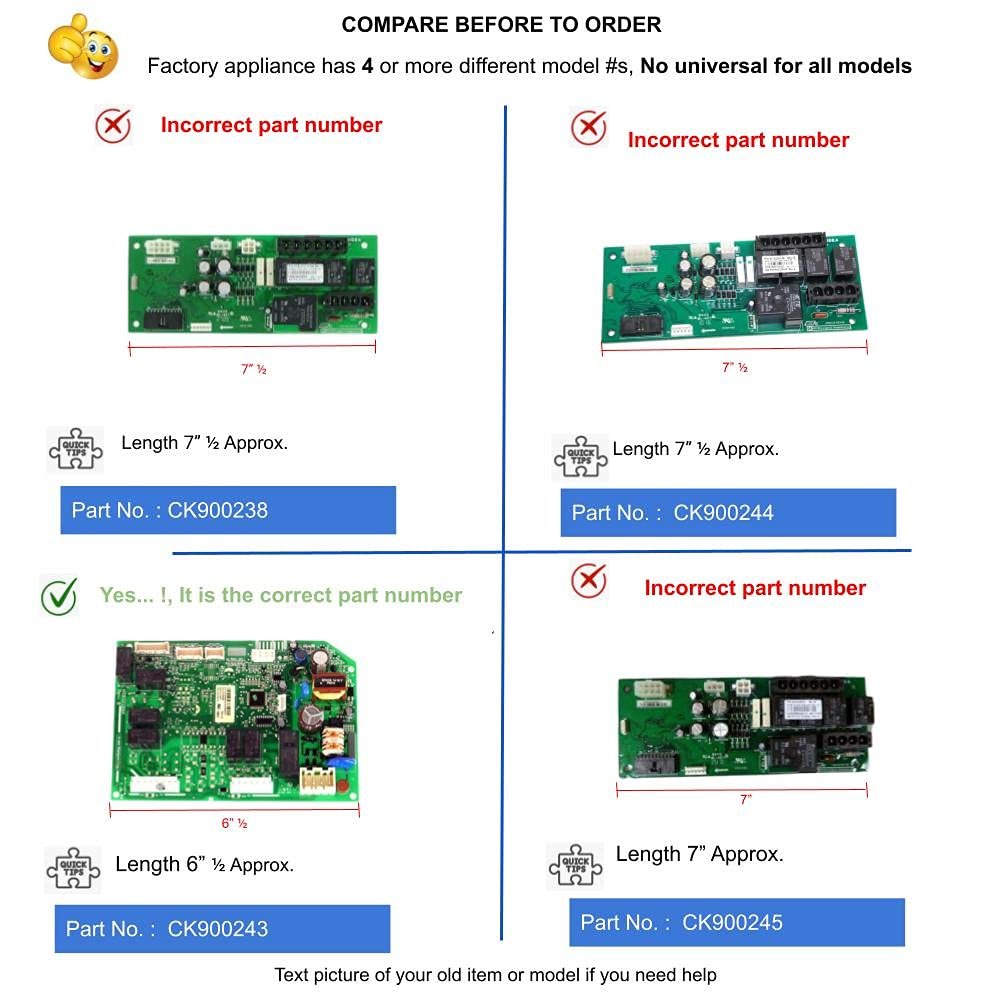 GlobPro PD00045320 EAP12346592 AP6277975 PS12346592 Ice Cube Maker Main Control Board 6” ½ Length Approx. Replacement for and Compatible with KitchenAid Whirlpool Maytag Kenmore Heavy Duty