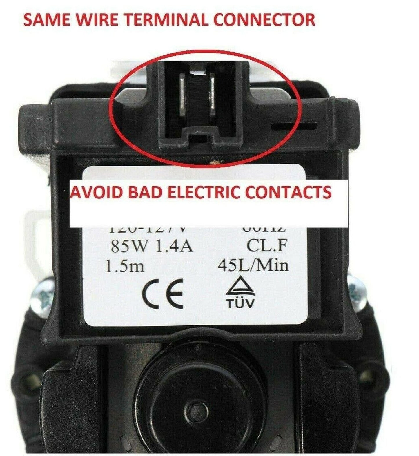 Front Load WASHER WATER PUMP MOTOR 461970201671-46197020148 ONLY MOTOR, 4 Bla...