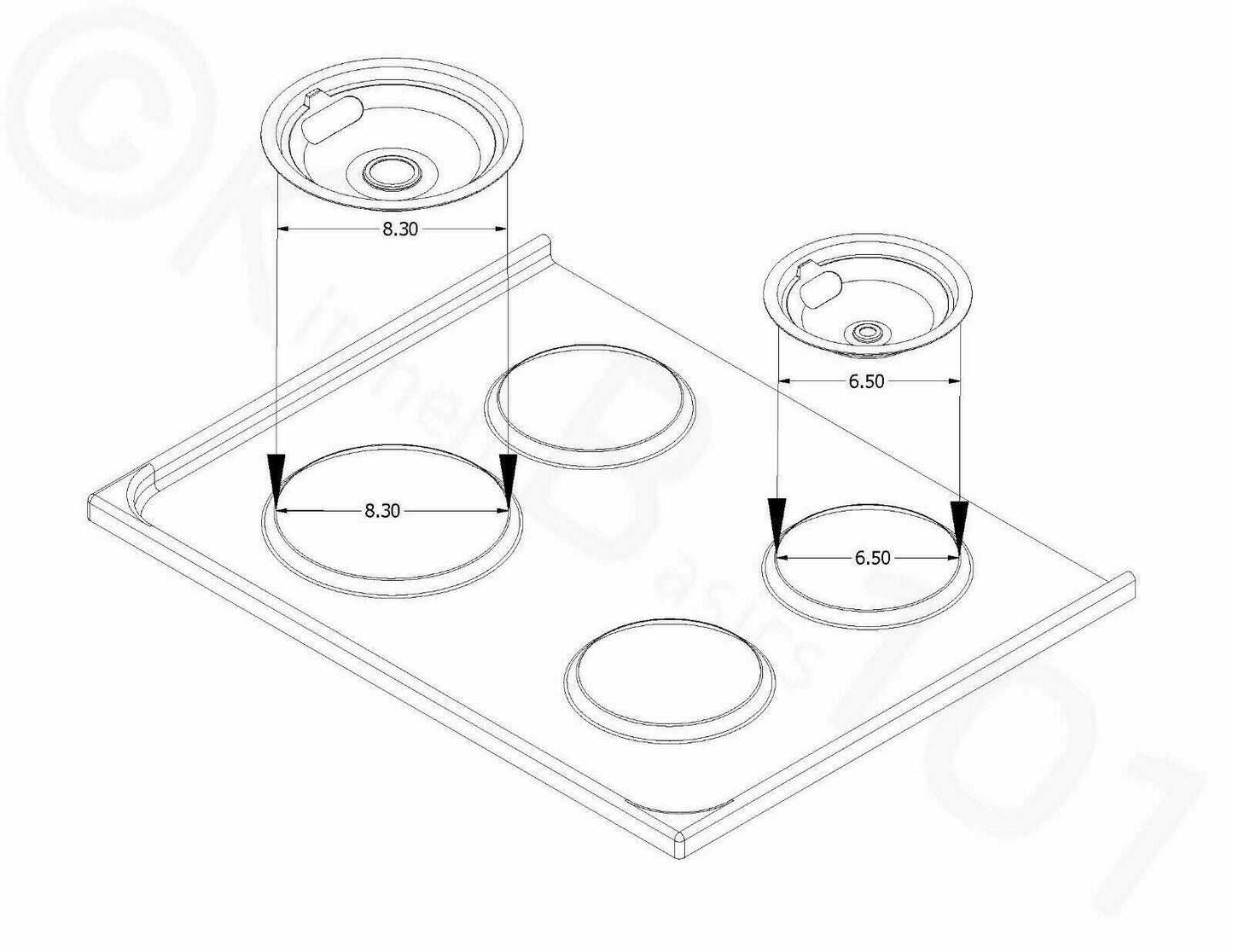 2-3 Days Delivery - AP6018065 PS11751367 Range 8 Inch Large Surface Element