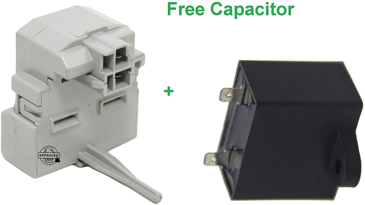 GlobPro EAP11757023 KIT Relay and Capacitor For Refrigerator and Compressor Compatible with Kenmore and more EAP11757023+EAP11749877 Start device and capacitor EAP11757023 Heavy DUTY