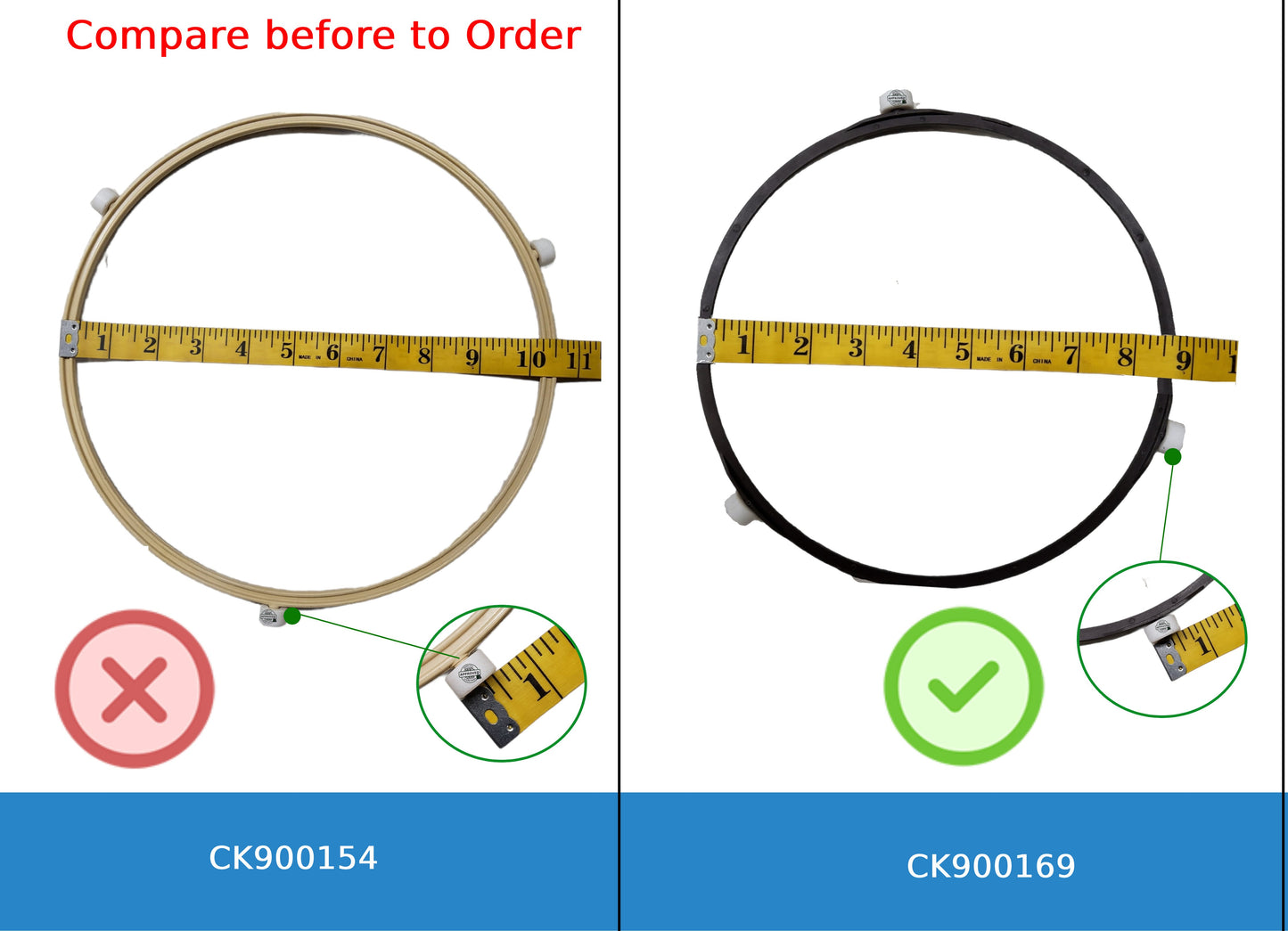 GlobPro WB06X10139 Microwave Guide Roller Assembly 9" Length Approx. Replacement for and Compatible with General Electric Kenmore Heavy Duty