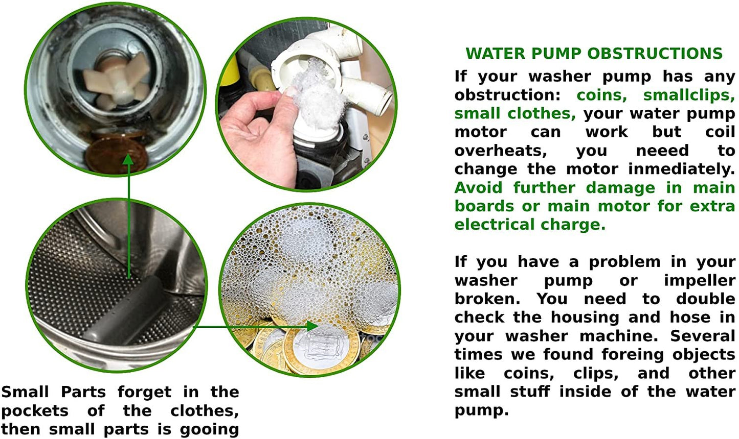 ORIGINAL CONNECTOR-DP040-012 Washer Pump Compatible Admiral LG DP040-012