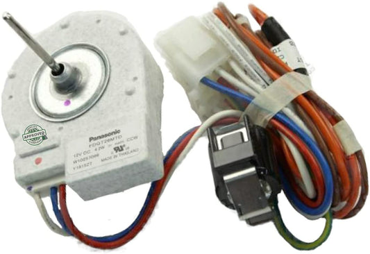 GlobPro W10850438 Fridge Evaporator Fan Motor 4 terminals 1" ¾ shaft length Approx. Replacement for and compatible with Maytag Heavy DUTY