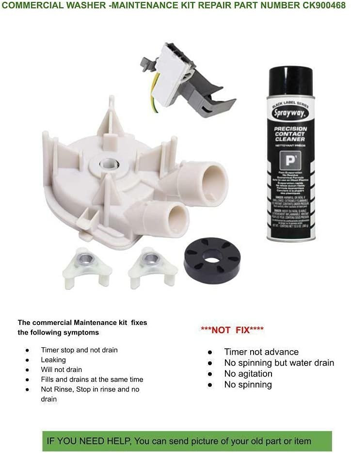 CK900468 KIT to FIX Washer stops at Rinse & not DRAIN compatible with KitchenAid