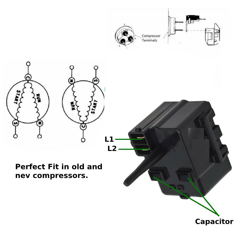 197D6266P001 1/4 term. Refrigerator Compressor Relay Start  Capacitor 197D6266P0