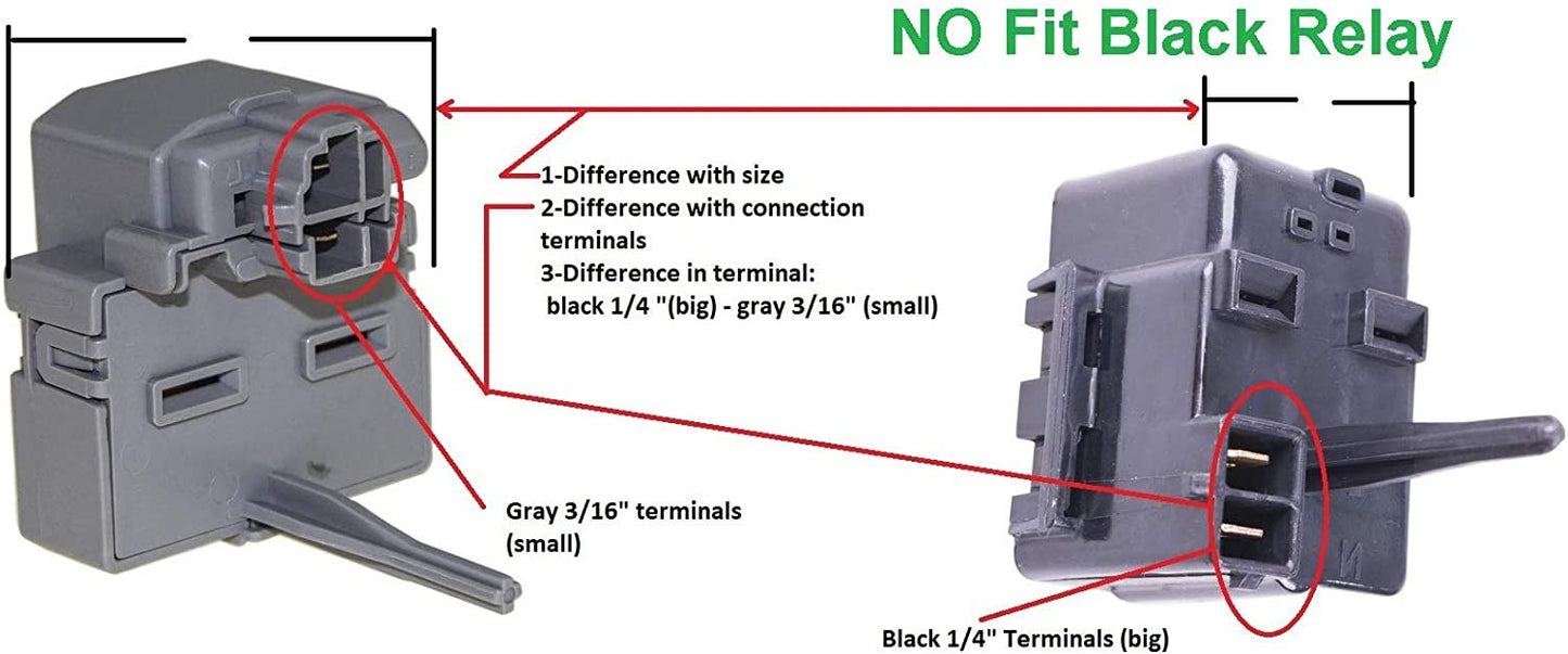 GlobPro AP6016717 KIT Relay and Capacitor For Refrigerator and Compressor Compatible with Kenmore and more AP6016717+AP6023677 Start device and capacitor AP6016717 Heavy DUTY