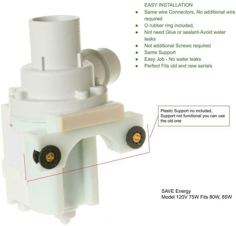 E-DrUS DP040-064 Washer Water Drain Pump Motor Old #s 228C2389P001 DP035-043 compatible with Heavy DUTY