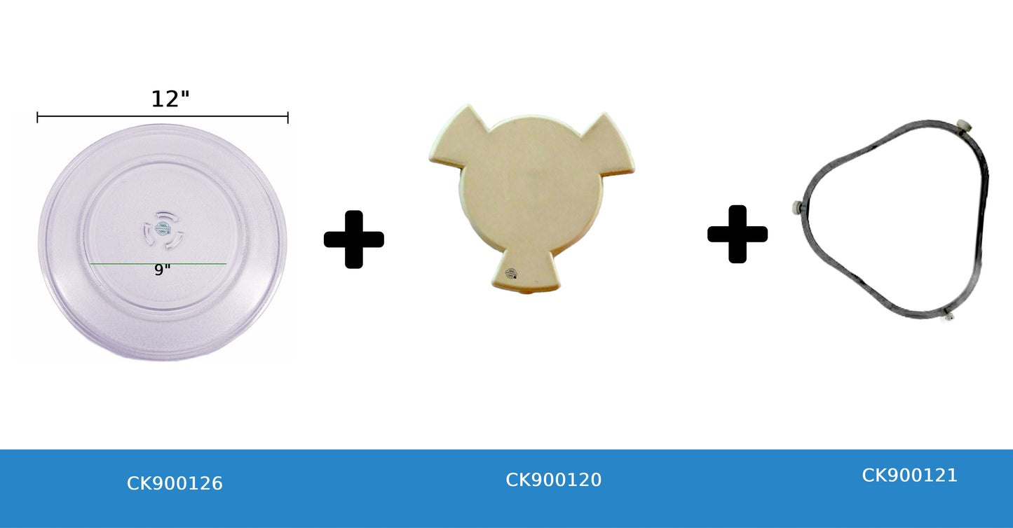 GlobPro 4393751 8206226 Microwave Glass Tray Plate 12." Inches -30.5 cm Diameter Approx Replacement for and Compatible with Whirlpool Maytag Kenmore KitchenAid Heavy Duty