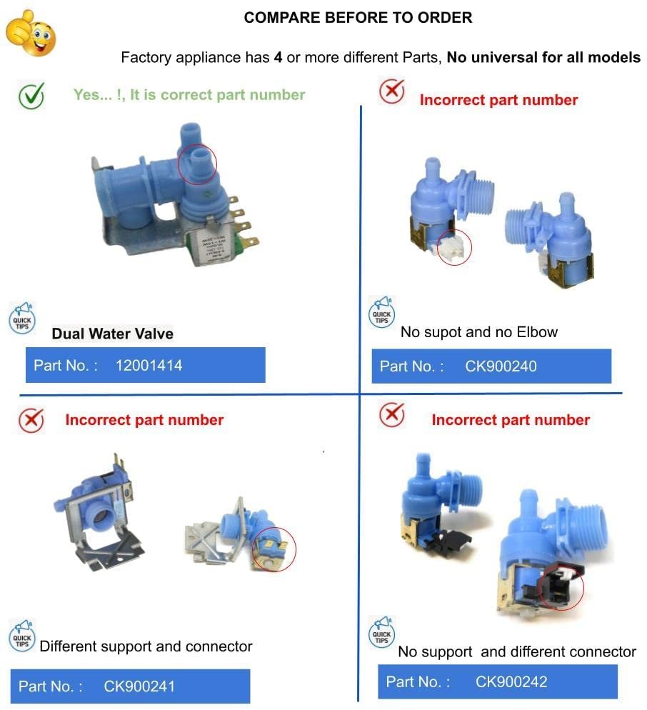 GlobPro PD00064029 EAP2003024 AP4009965 PS2003024 Fridge Dual Water Valve Kit 4" ¼ length Approx. Replacement for and compatible with Maytag Admiral Jenn-Air Magic Chef Heavy DUTY