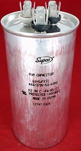 60+5 MFD 440v 440 Volt 50/60 Hz Round Dual Motor Capacitor for Goodman Rheem Trane Amana Carrier