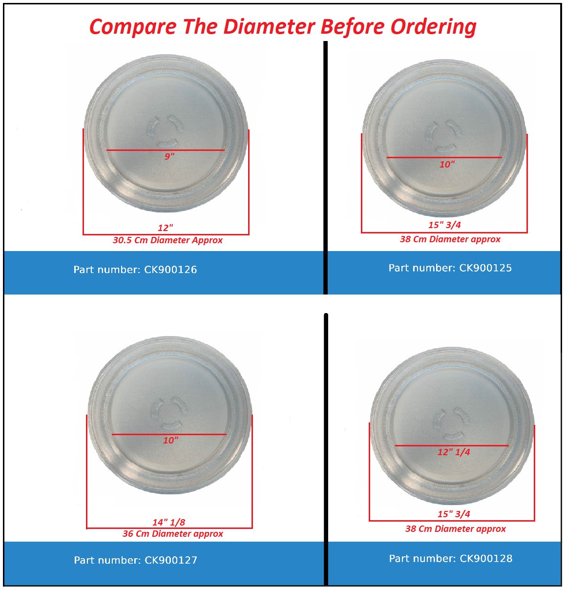 GlobPro AP6892507-PS12728515 Microwave Glass Turntable Tray 15" ¾  D.iameter