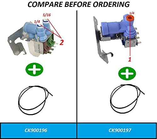 GlobPro WR57X0092 WR57X0098 WR57X0099 WR57X0104 Fridge Water Inlet Valve - ¼" - 5/16" inlet 2 coil Replacement for and compatible with General Electric Kenmore Heavy DUTY