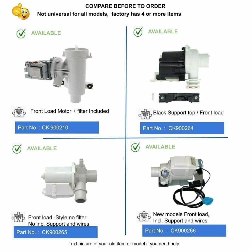 2-3 Days Delivery -WH23X10030 PS8768445 AP5803461Fits Kenmore Washer PUMP