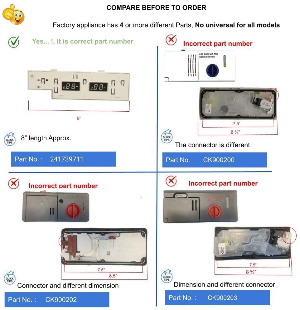 GlobPro 241733803 241739703 Beta1DG3-G1 2443739 Fridge Control Board 8" length Approx. Replacement for and compatible with Frigidaire Heavy DUTY