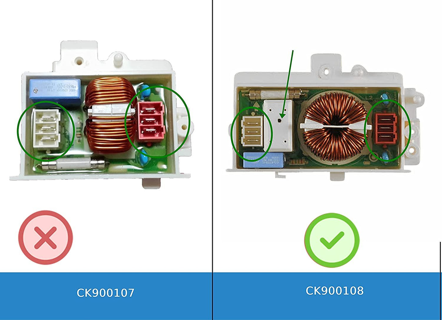 GlobPro PD00001858 EAP3528920 AP5251356 PS3528920 Diswasher Noise Filter Assembly 5" length Approx. Replacement for and compatible with LG Kenmore Heavy DUTY