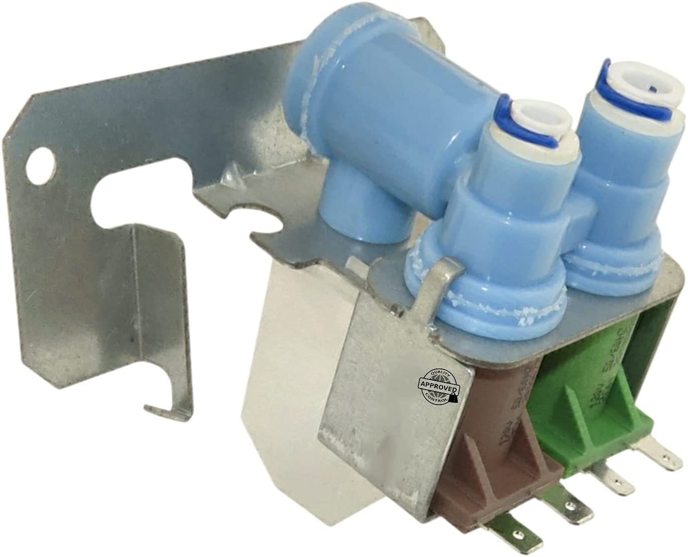 GlobPro WR57X10051 Fridge Water Inlet Valve - ¼" - 5/16" inlet 2 coil Replacement for and compatible with General Electric Kenmore Heavy DUTY