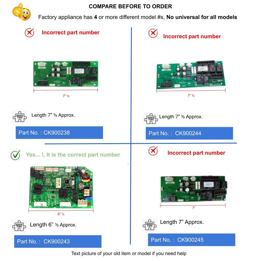 GlobPro W10485960 W10886282 WPW10485960 Ice Cube Maker Main Control Board 6” ½ Length Approx. Replacement for and Compatible with KitchenAid Whirlpool Maytag Kenmore Heavy Duty