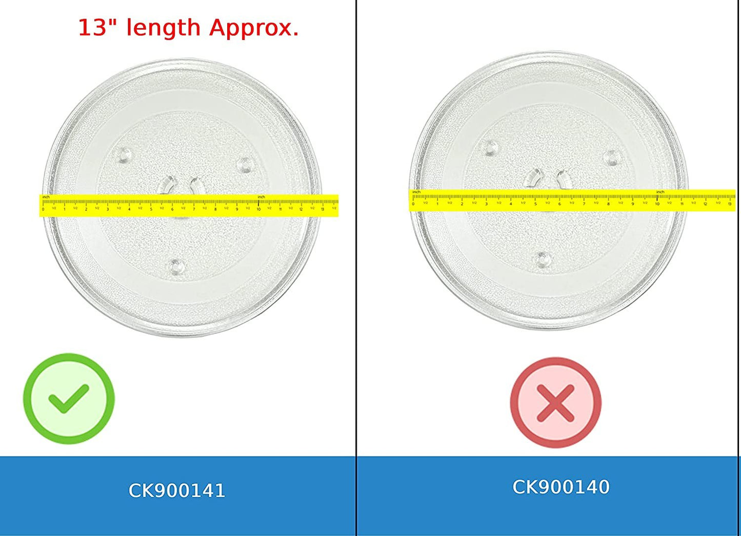 GlobPro PD00061567 EAP12745298 AP6981005 PS12745298 Microwave Glass Tray Turntable 13" Length Approx. Replacement for and Compatible with Amana KitchenAid Maytag Whirlpool Heavy Duty